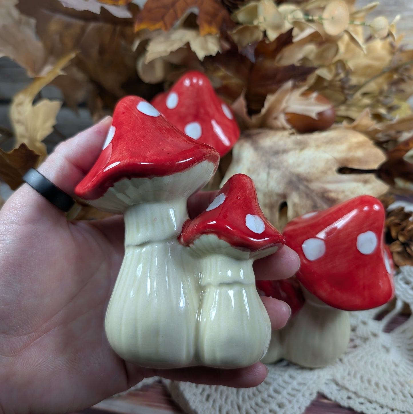 Garden mushroom (pair)